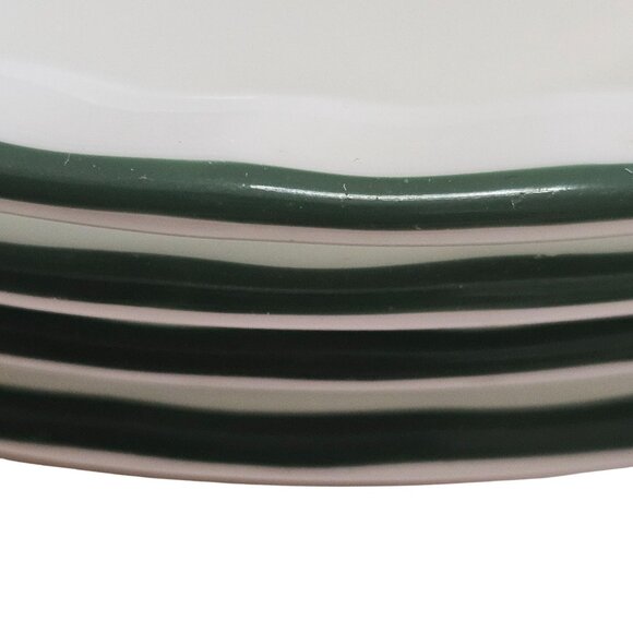 4 Corelle Callaway Salad Soup Bowls 7.25" white swirl rim green trim ivy - Picture 3 of 5